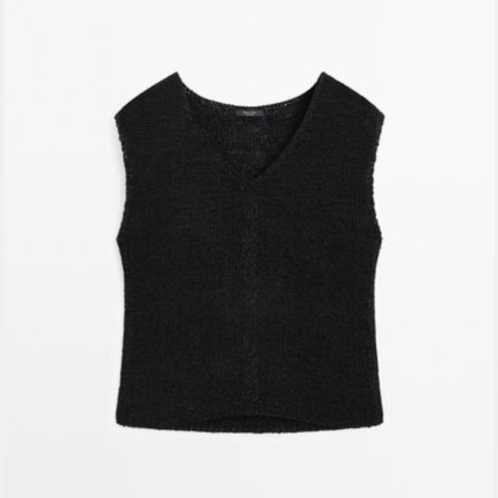 Massimo Dutti Knit top with Scoop Neck, Size Small